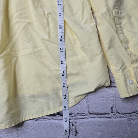 LL Bean 100% Organic Cotton Sunshine Vintage Yellow Button Up Blouse Size Large - Picture 10 of 12